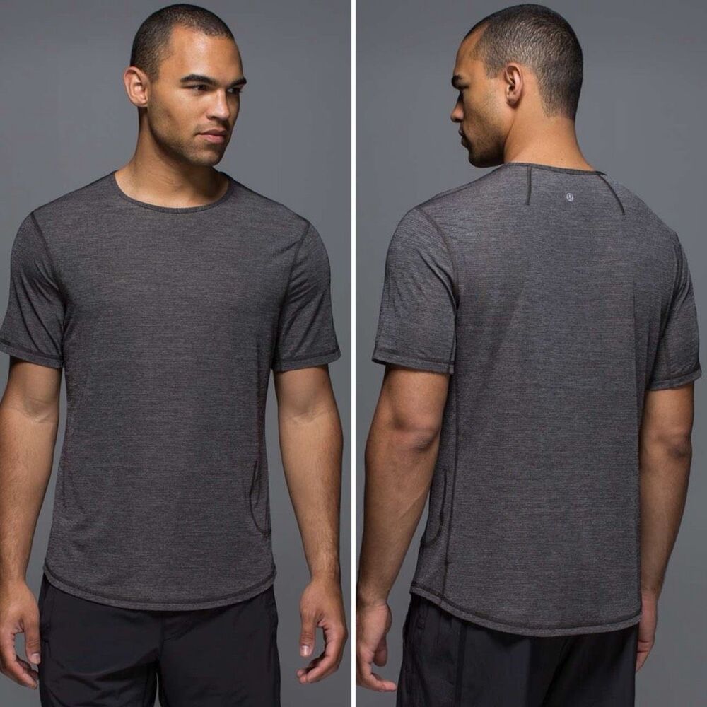 Lululemon Non-Stop Crew Short Sleeve T-Shirt in Heathered Black